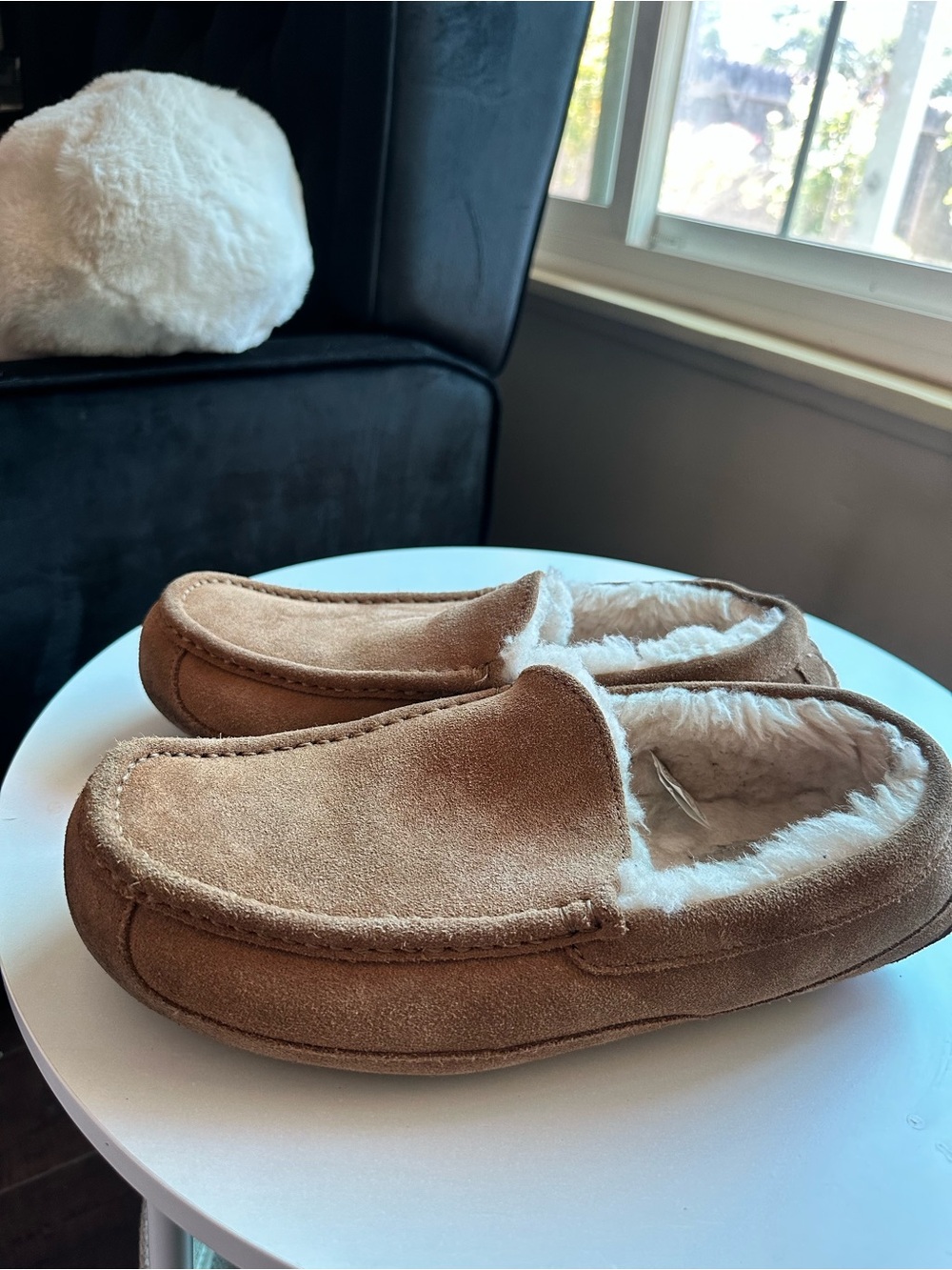 UGG Men's Slip-On Moccasin Slippers in Chestnut